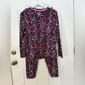 Cuddl Duds Star Print Pajama Set - Pink and Black